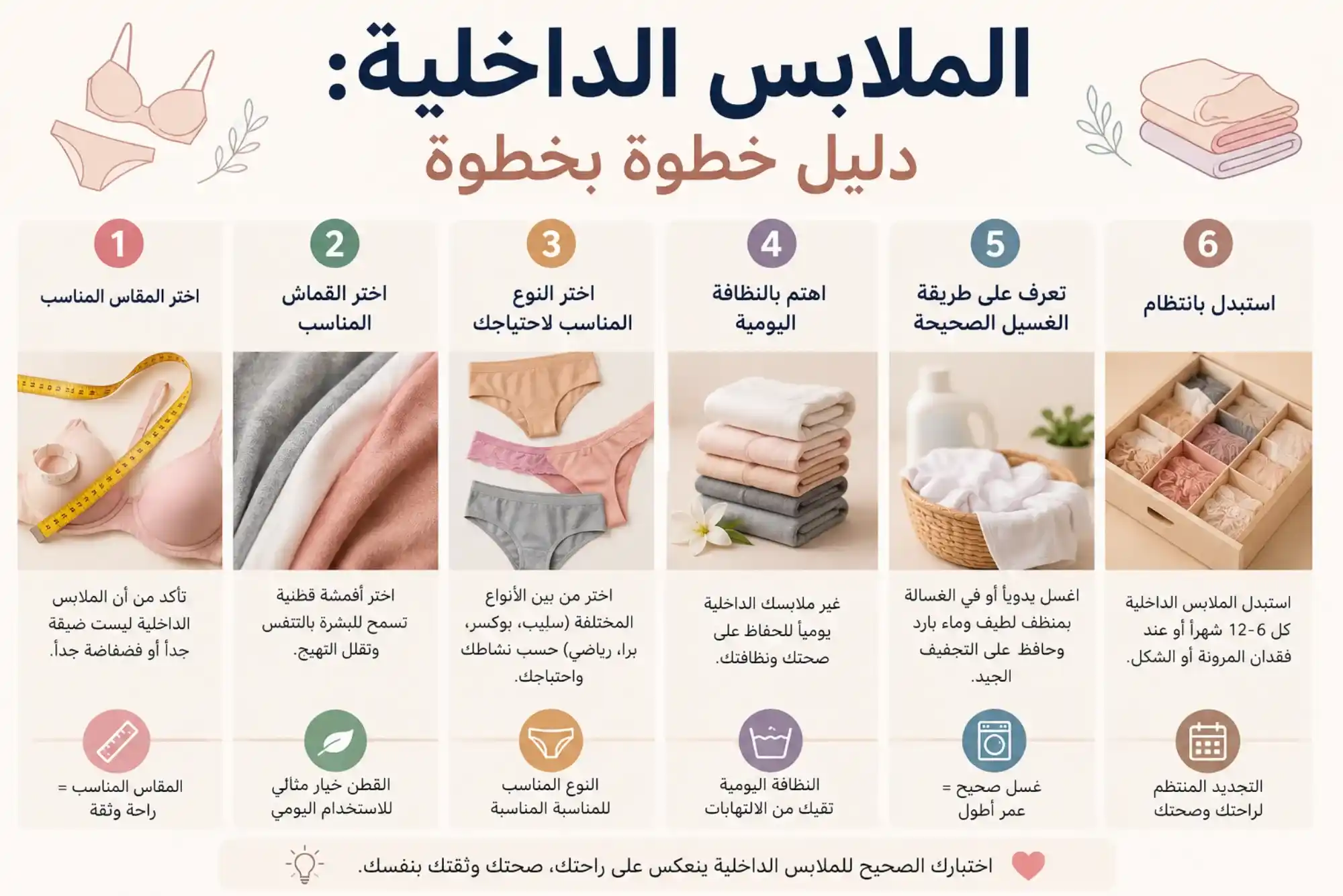 الملابس الداخلية دليل خطوة بخطوة