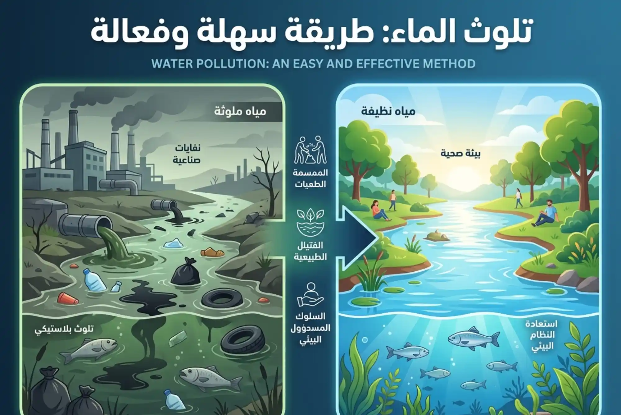 تلوث الماء طريقة سهلة وفعالة